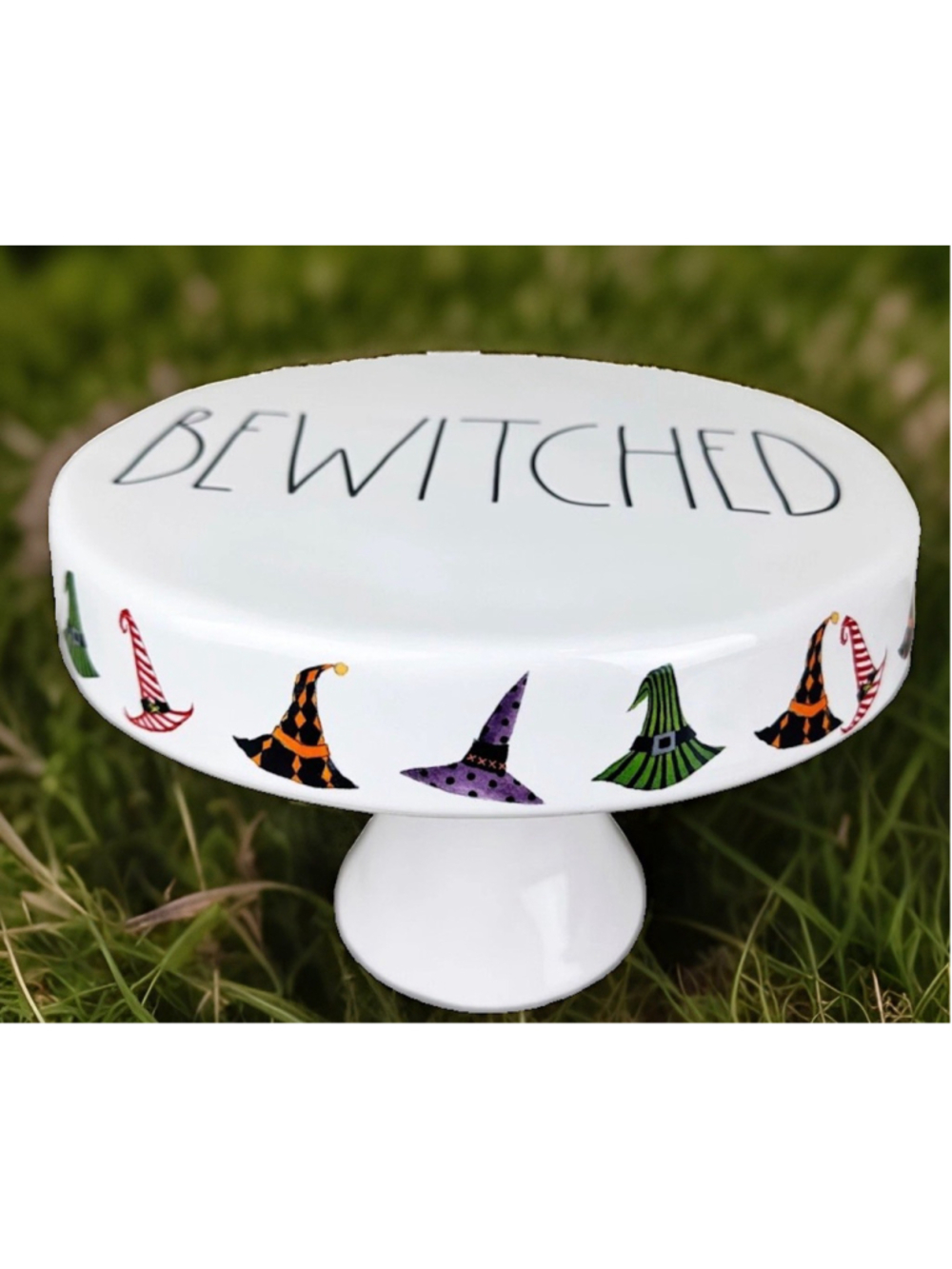Rare Rae Dunn BEWITCHED Cake Stand 2021 Ltd Witch Hat Practical Magic Halloween